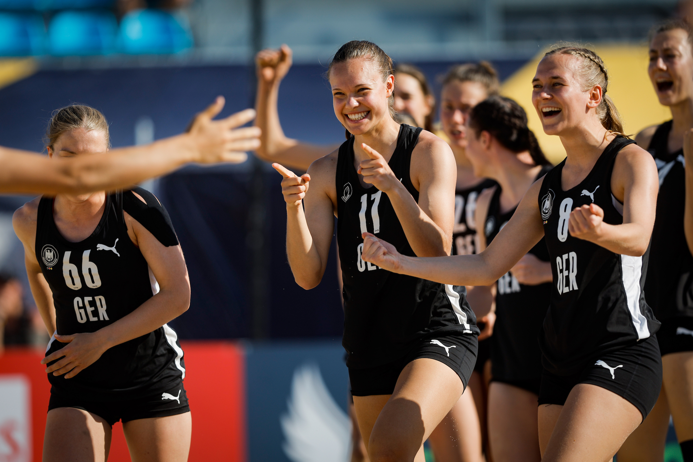 SUMMARY: Titleholders Germany, Denmark win main round openers